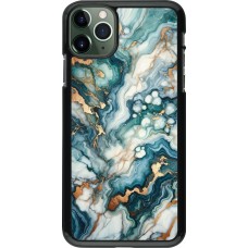 Coque iPhone 11 Pro Max - Marbre Vert Bleu Doré