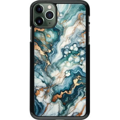 Coque iPhone 11 Pro Max - Marbre Vert Bleu Doré