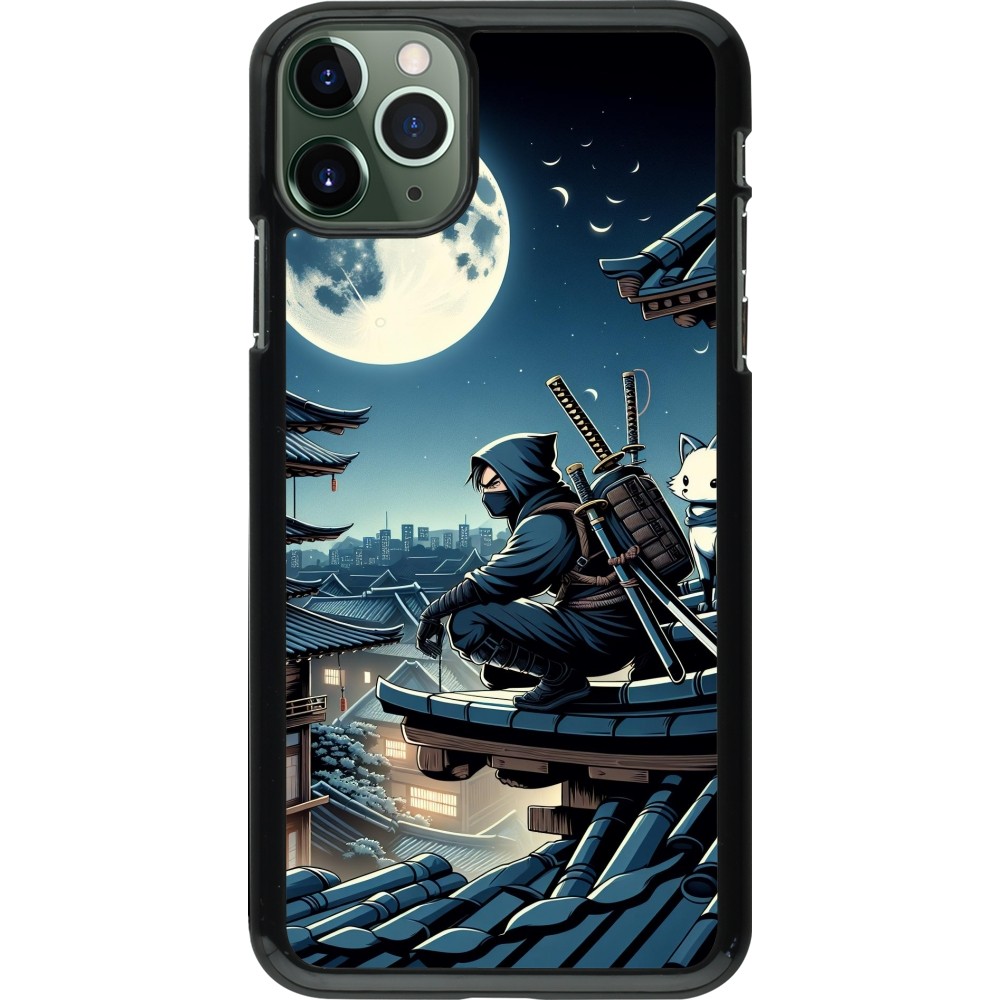 Coque iPhone 11 Pro Max - Ninja sous la lune