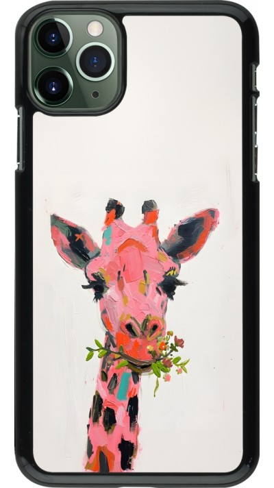 Coque iPhone 11 Pro Max - Pink Girafe Paint