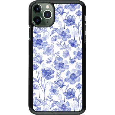 Coque iPhone 11 Pro Max - Spring 23 watercolor blue flowers