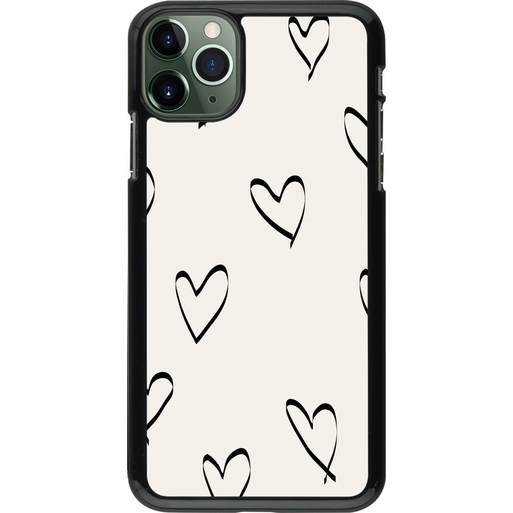 Coque iPhone 11 Pro Max - Valentine 2023 minimalist hearts