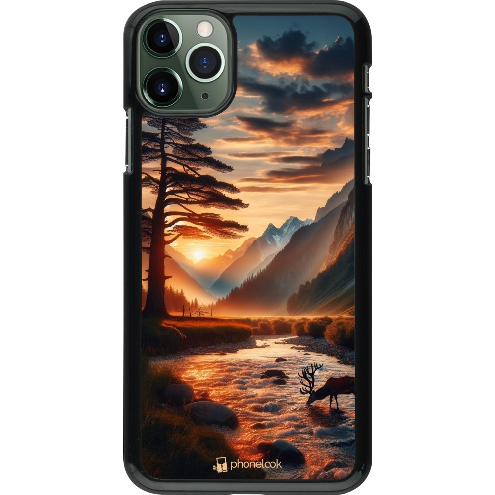 Coque iPhone 11 Pro Max - Valley Sunset Deer Tree