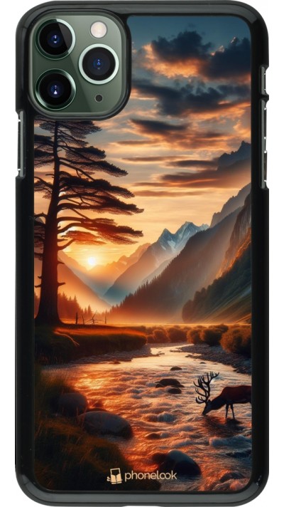 Coque iPhone 11 Pro Max - Valley Sunset Deer Tree