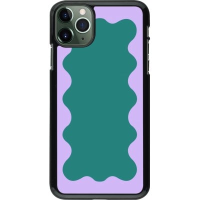 Coque iPhone 11 Pro Max - Wavy Rectangle Green Purple