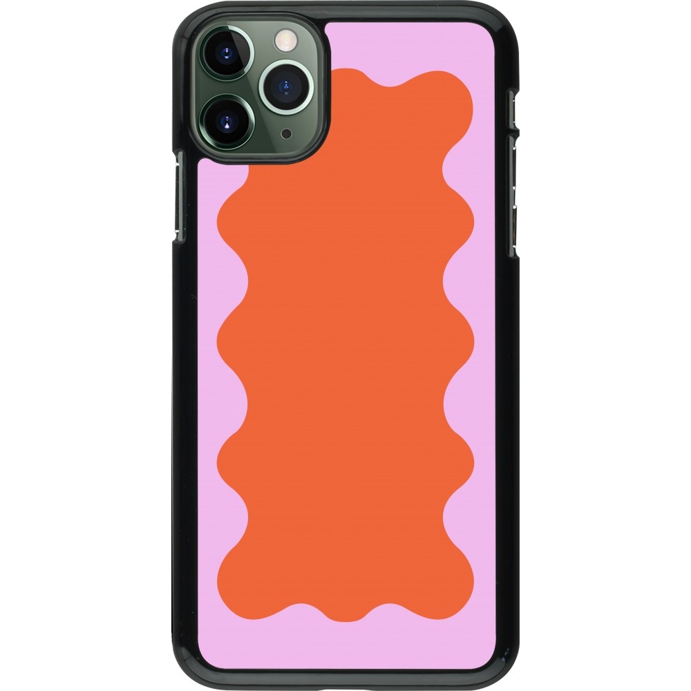 Coque iPhone 11 Pro Max - Wavy Rectangle Orange Pink