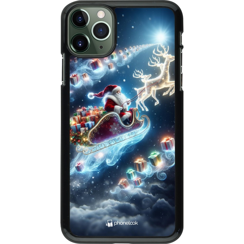 Coque iPhone 11 Pro Max - Noël 2023 Père Noël enchanté