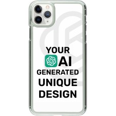 Coque iPhone 11 Pro Max - Plastique transparent 100% unique générée par intelligence artificielle (AI) avec vos idées