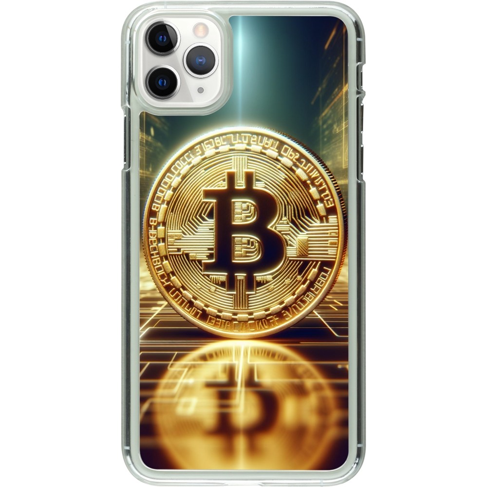 Coque iPhone 11 Pro Max - Plastique transparent Bitcoin Standing