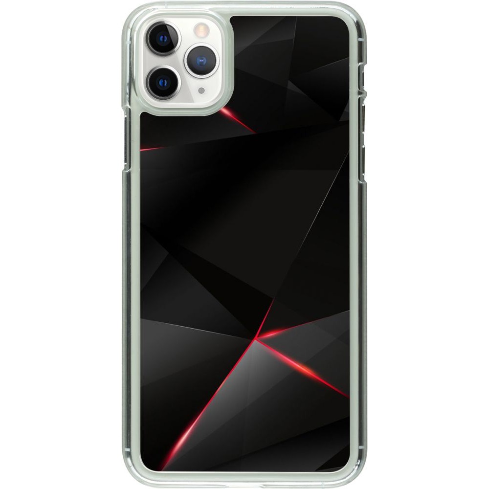 Coque iPhone 11 Pro Max - Plastique transparent Black Red Lines