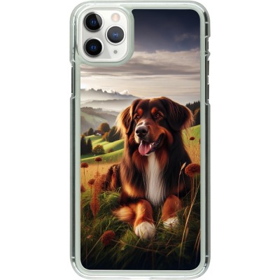 Coque iPhone 11 Pro Max - Plastique transparent Chien Campagne Suisse