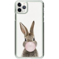 Coque iPhone 11 Pro Max - Plastique transparent Easter 2023 bubble gum bunny