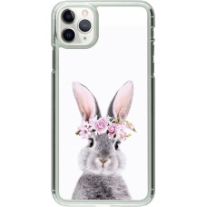 Coque iPhone 11 Pro Max - Plastique transparent Easter 2023 flower bunny