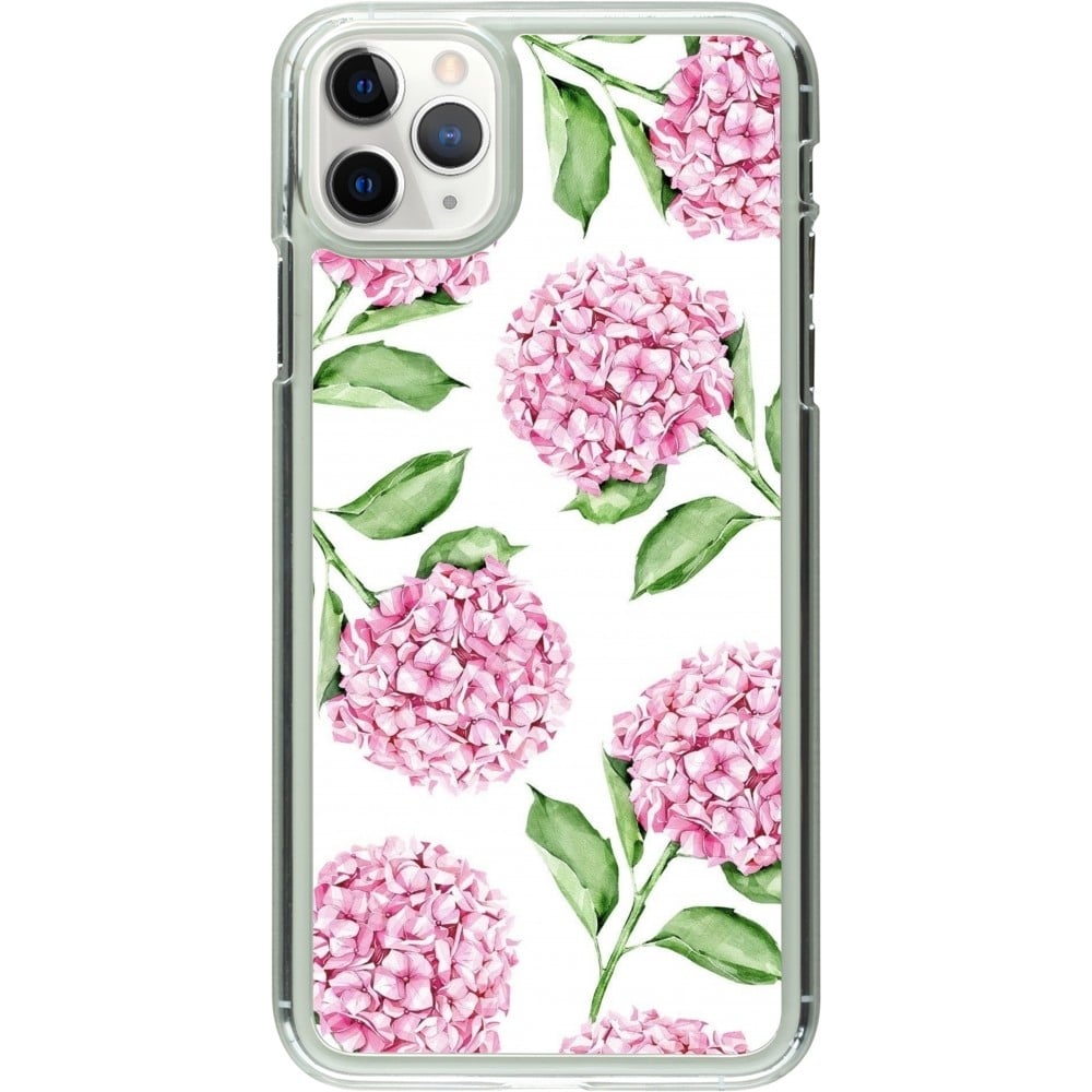 Coque iPhone 11 Pro Max - Plastique transparent Easter 2024 pink flowers