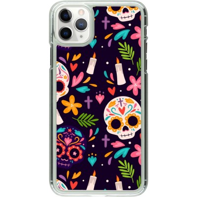 Coque iPhone 11 Pro Max - Plastique transparent Halloween 2023 mexican style