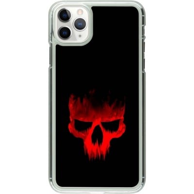 Coque iPhone 11 Pro Max - Plastique transparent Halloween 2023 scary skull