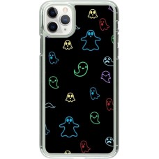 Coque iPhone 11 Pro Max - Plastique transparent Halloween 2024 colorful ghosts