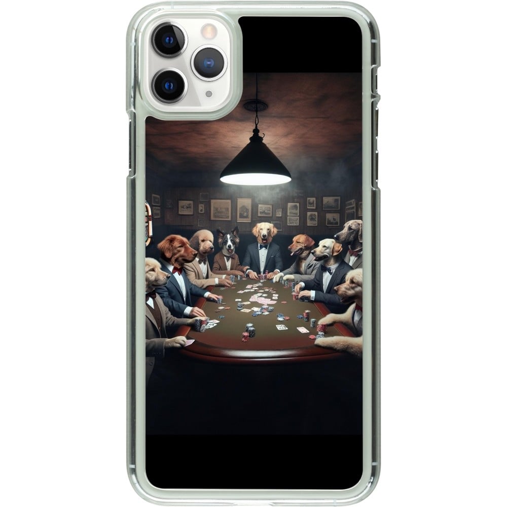 Coque iPhone 11 Pro Max - Plastique transparent Les pokerdogs