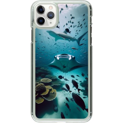 Coque iPhone 11 Pro Max - Plastique transparent Manta Lagon Nettoyage