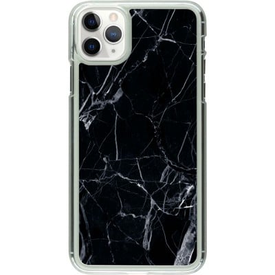 Coque iPhone 11 Pro Max - Plastique transparent Marble Black 01