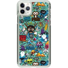 Coque iPhone 11 Pro Max - Plastique transparent Mixed Cartoons Turquoise