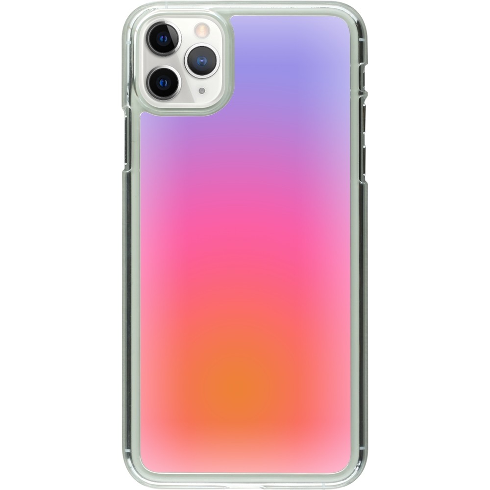 Coque iPhone 11 Pro Max - Plastique transparent Orange Pink Blue Gradient