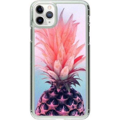 Coque iPhone 11 Pro Max - Plastique transparent Purple Pink Pineapple