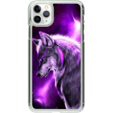 Coque iPhone 11 Pro Max - Plastique transparent Purple Sky Wolf