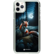 Coque iPhone 11 Pro Max - Plastique transparent Renard lune forêt