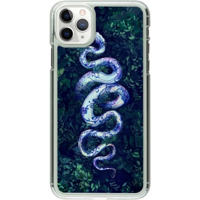 Coque iPhone 11 Pro Max - Plastique transparent Serpent Blue Anaconda