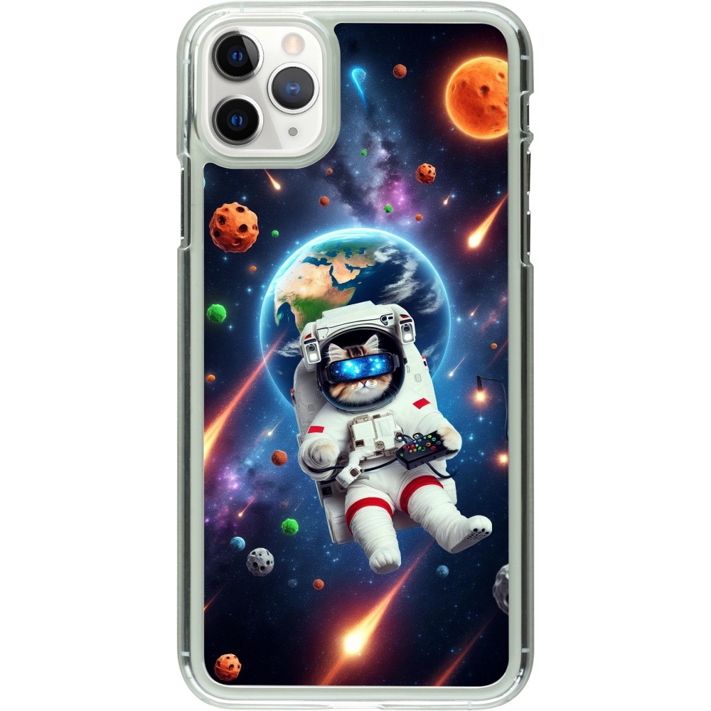 Coque iPhone 11 Pro Max - Plastique transparent VR SpaceCat Odyssey