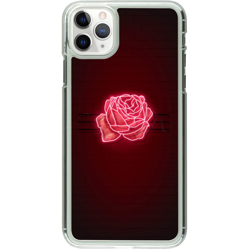 Coque iPhone 11 Pro Max - Plastique transparent Spring 23 neon rose