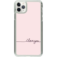 Coque iPhone 11 Pro Max - Plastique transparent Valentine 2023 i love you writing