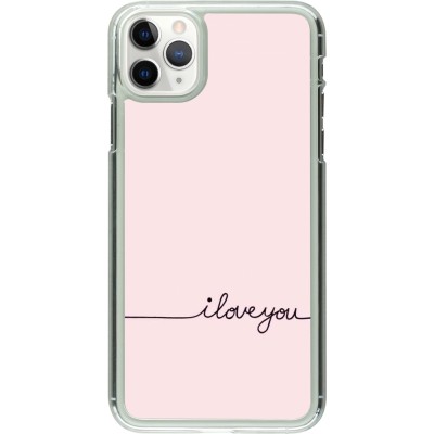 Coque iPhone 11 Pro Max - Plastique transparent Valentine 2023 i love you writing