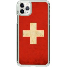 Coque iPhone 11 Pro Max - Plastique transparent Vintage Flag SWISS