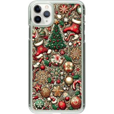 Coque iPhone 11 Pro Max - Plastique transparent Noël 2023 micro pattern