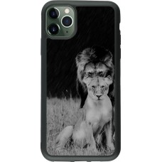 Coque iPhone 11 Pro Max - Silicone rigide noir Angry lions