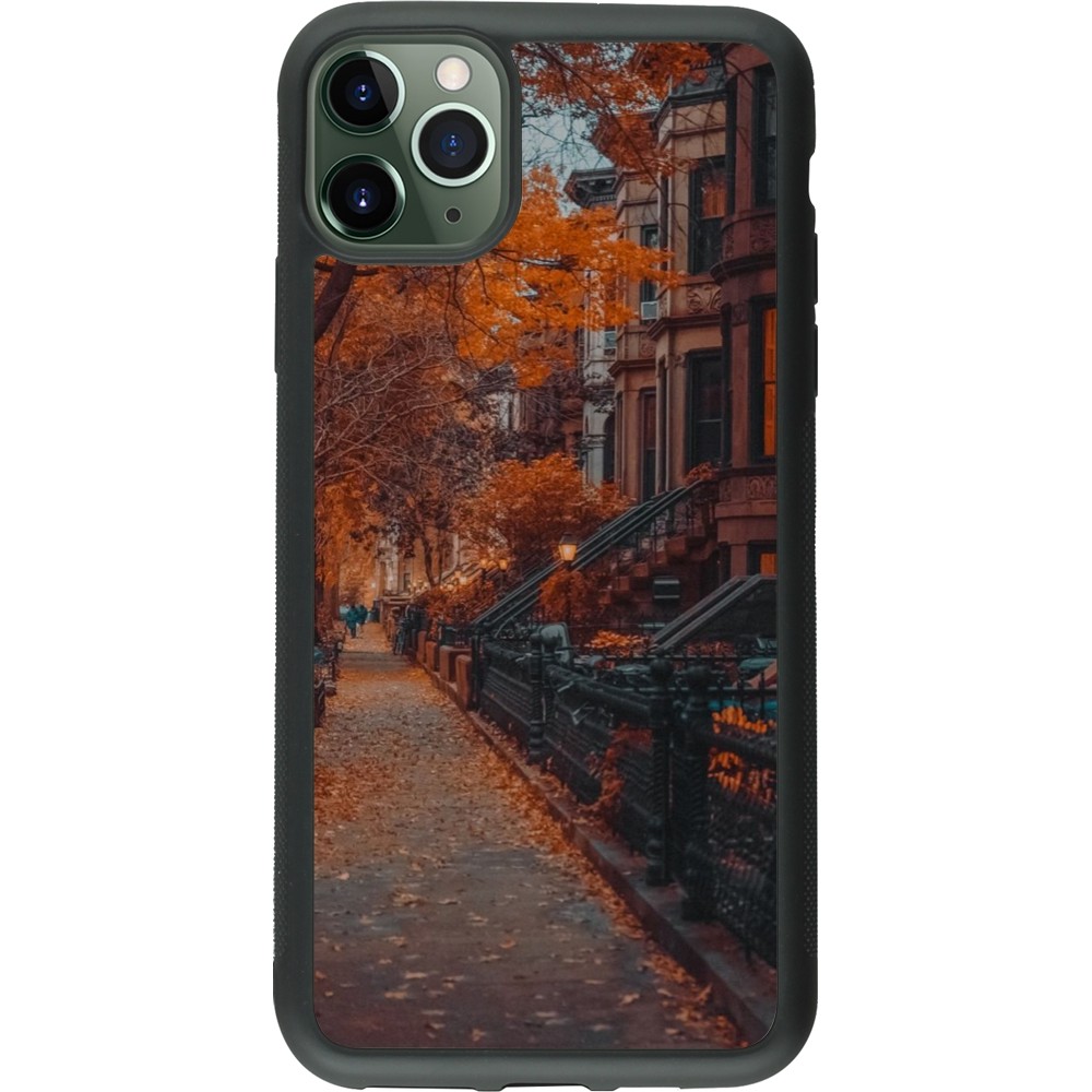 Coque iPhone 11 Pro Max - Silicone rigide noir Autumn 2024 city