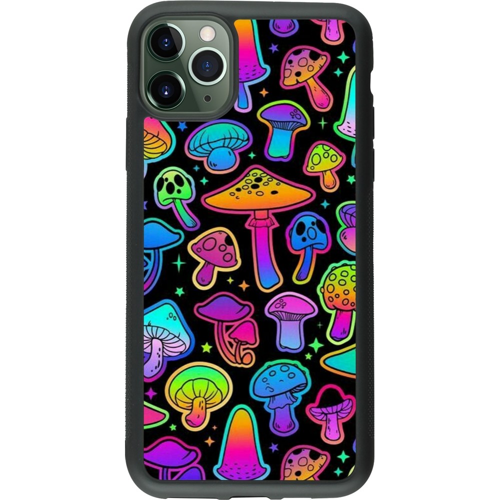 Coque iPhone 11 Pro Max - Silicone rigide noir Autumn 2024 magic mushrooms