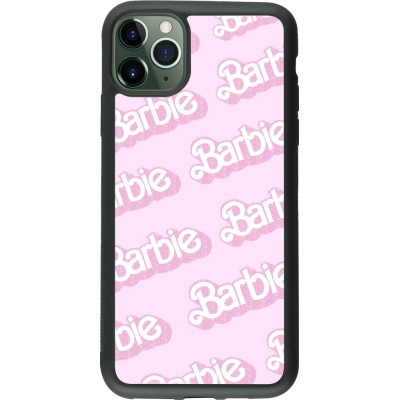 Coque iPhone 11 Pro Max - Silicone rigide noir Barbie light pink pattern