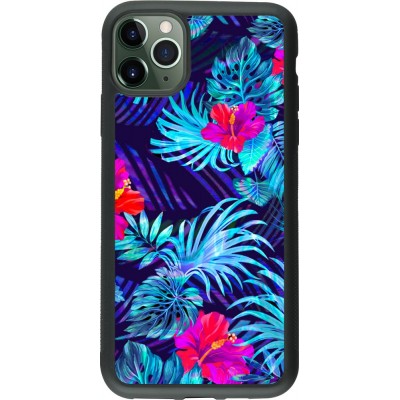 Coque iPhone 11 Pro Max - Silicone rigide noir Blue Forest