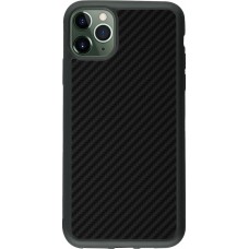 Coque iPhone 11 Pro Max - Silicone rigide noir Carbon Basic