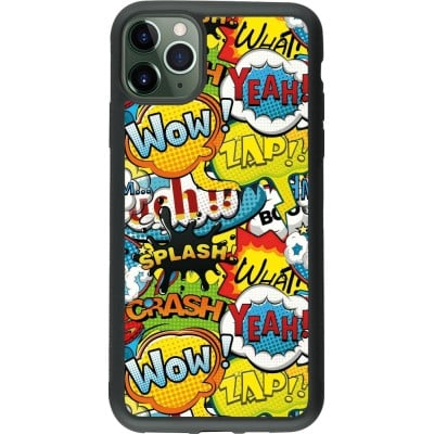 Coque iPhone 11 Pro Max - Silicone rigide noir Cartoons slogans