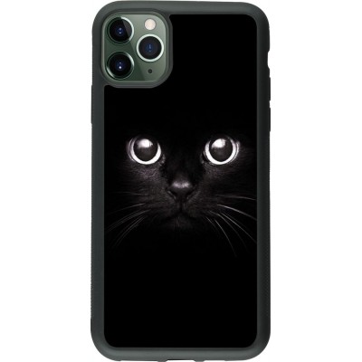 Coque iPhone 11 Pro Max - Silicone rigide noir Cat eyes