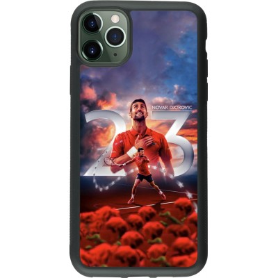 Coque iPhone 11 Pro Max - Silicone rigide noir Djokovic 23 Grand Slam