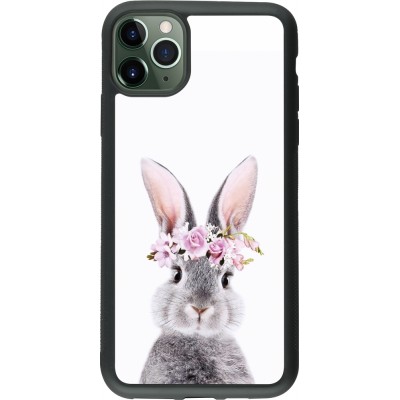 Coque iPhone 11 Pro Max - Silicone rigide noir Easter 2023 flower bunny