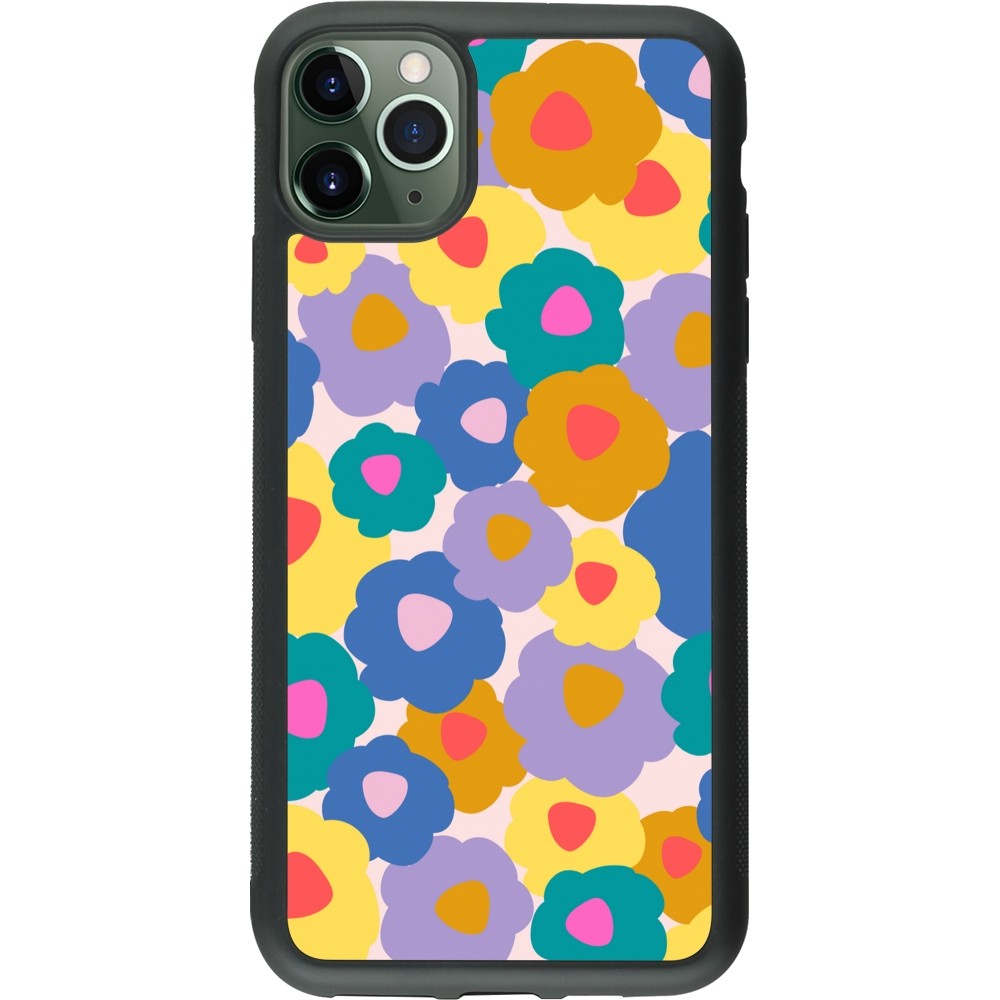 Coque iPhone 11 Pro Max - Silicone rigide noir Easter 2024 flower power