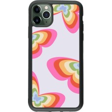 Coque iPhone 11 Pro Max - Silicone rigide noir Easter 2024 rainbow butterflies