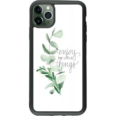 Coque iPhone 11 Pro Max - Silicone rigide noir Enjoy the little things