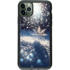 Coque iPhone 11 Pro Max - Silicone rigide noir Flocon Solaire Éclat